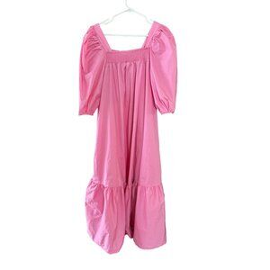 H&M Puff Sleeved Pink Maxi Dress in Medium